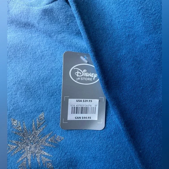 Disney Store Disney Frozen Princess Elsa Sweatshirt White & Blues NWT Sz Medium - Picture 3 of 10